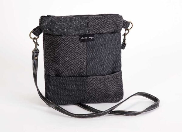 Upcycled Wool Suit Cross-Body Zip Bags